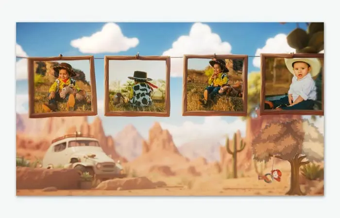 Cowboy Journey Photo Frame 3D Slideshow